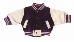 Purple and White Letterman Jacket