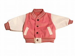 Pink and White Letterman Jacket