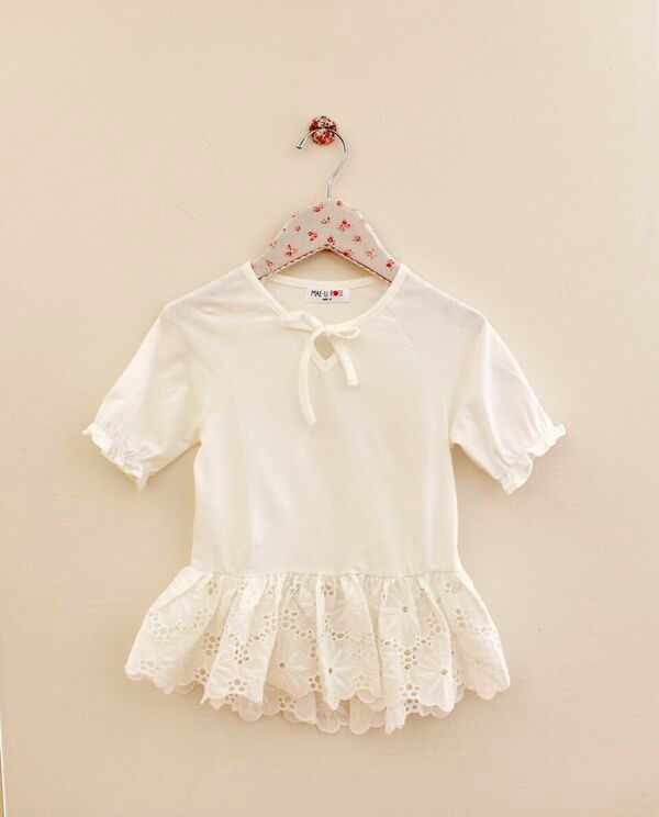 Eyelet Top in Vanilla Bean