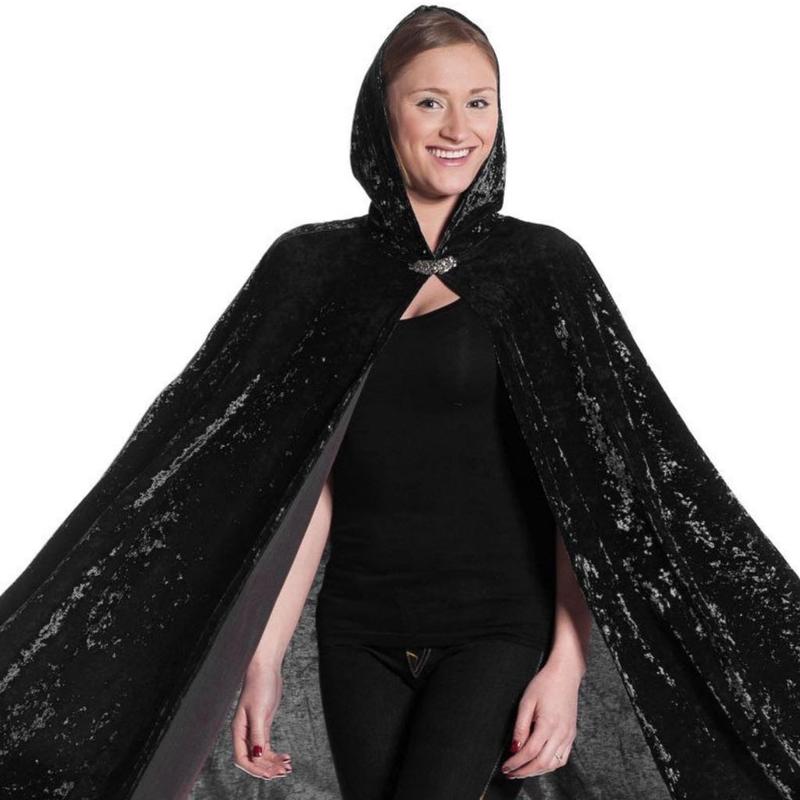 Adult Cloak in Black Velvet with Clasp