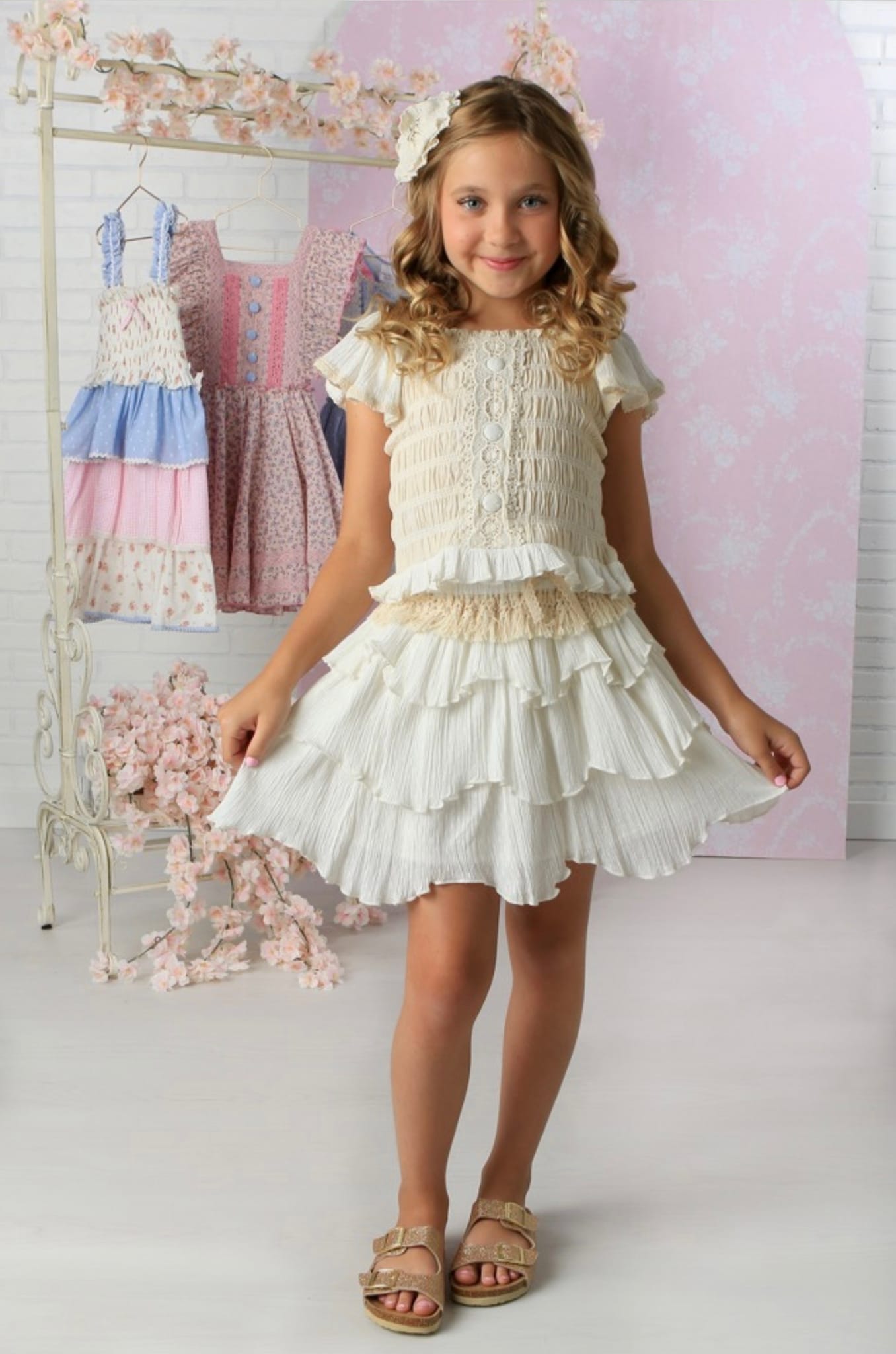Vanilla Gauze Two Piece Dress