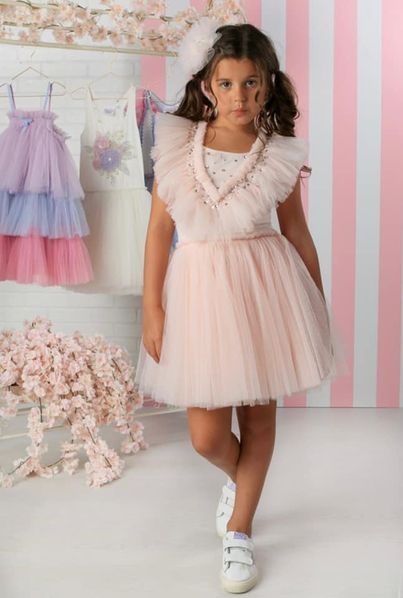 Pink Ruffle Sparkle Dress