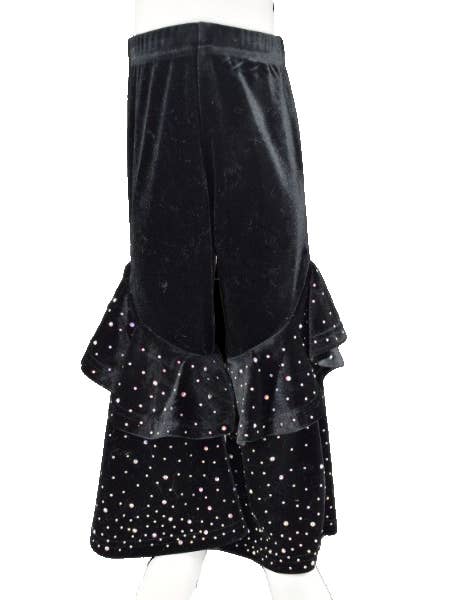 Black Velvet Flare Leggings with Sparkle