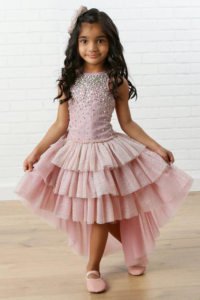 Princess Chloe in Pink and Gold High Low Dress